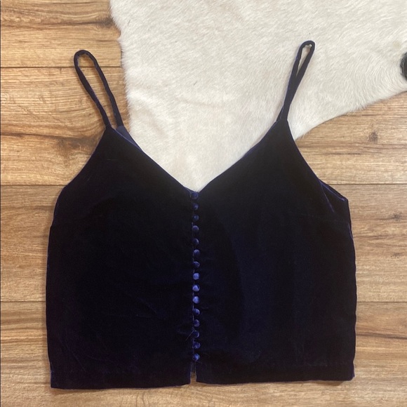 blue velvet camisole top from Madewell - Picture 4 of 8